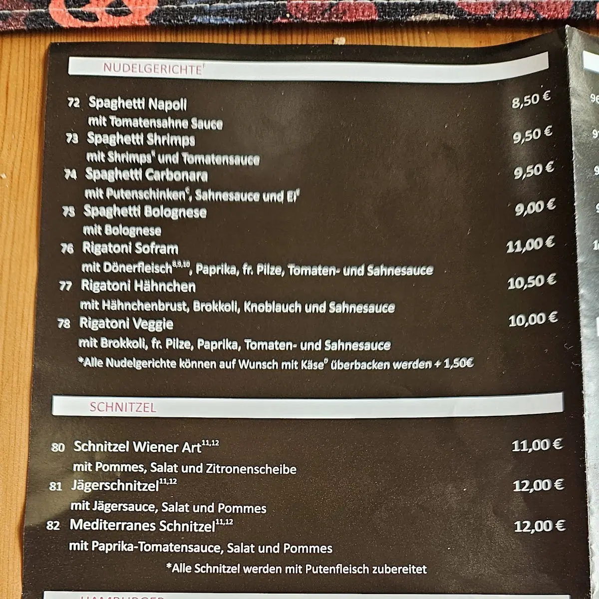 Speisekarte photo 2