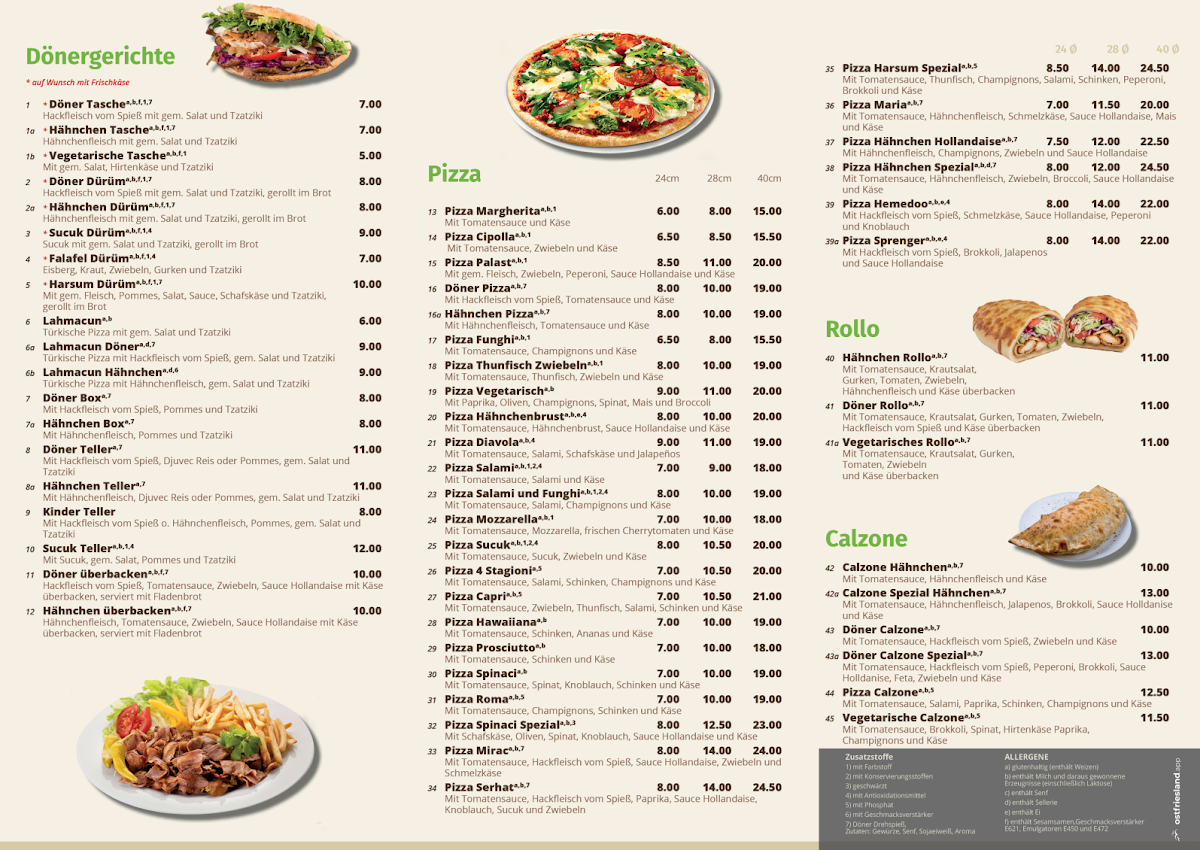 Speisekarte, Harsumer Kebap Haus