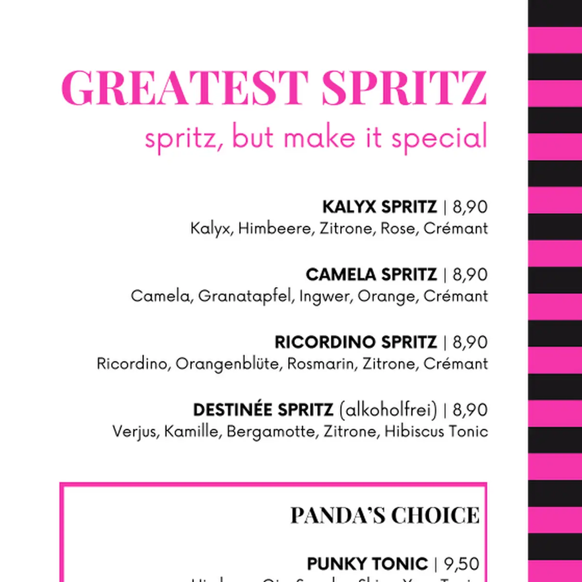 Speisekarte, Punky Panda | Cocktailbar & Ramen - Izakaya Style
