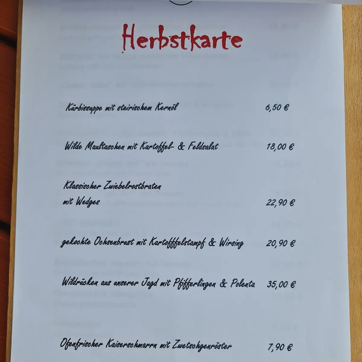 Speisekarte photo 3
