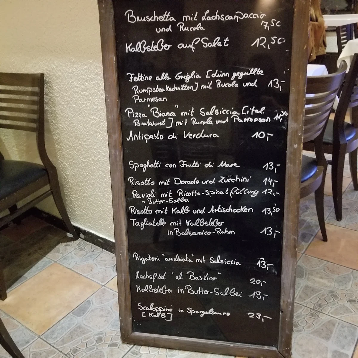 Speisekarte, Trattoria Da Capo