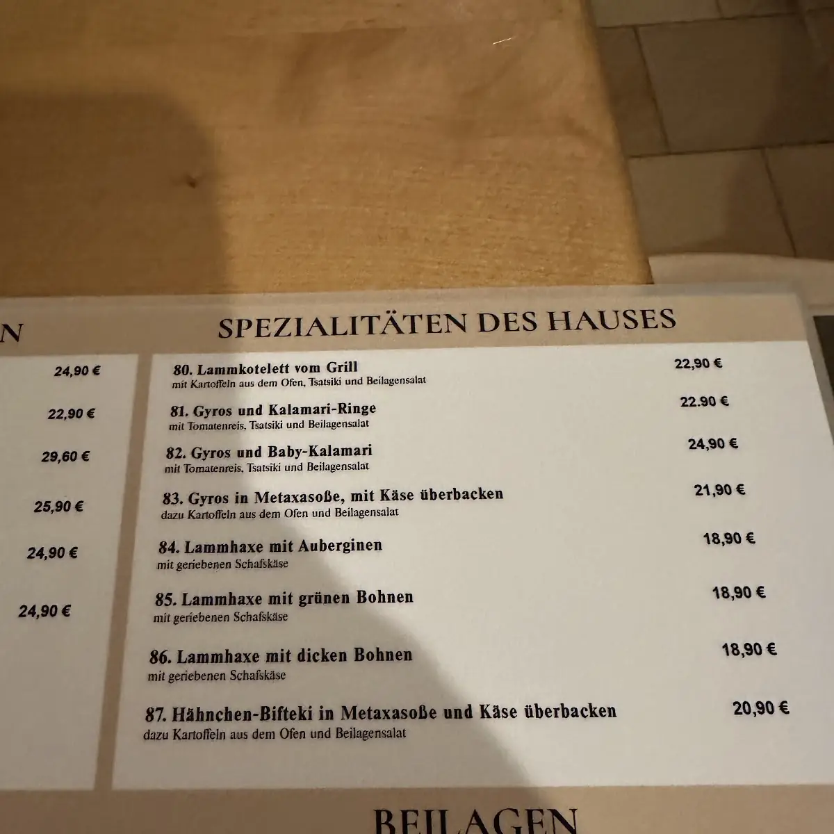 Speisekarte photo 4