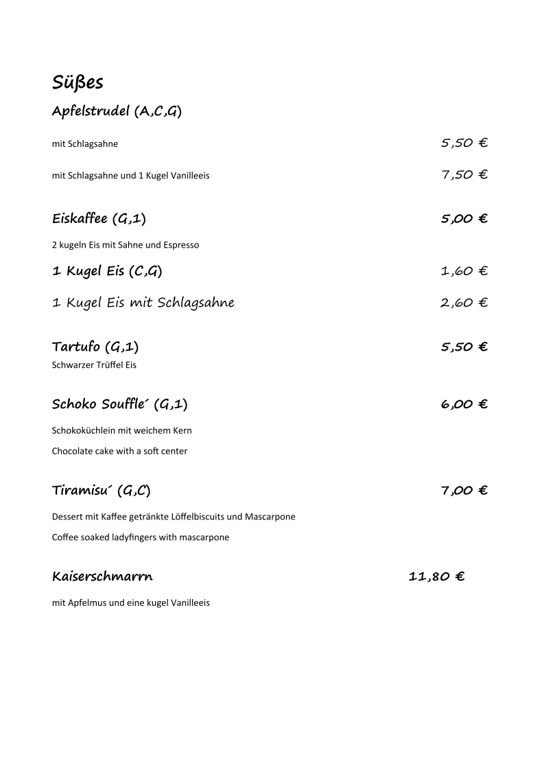 Speisekarte photo 3