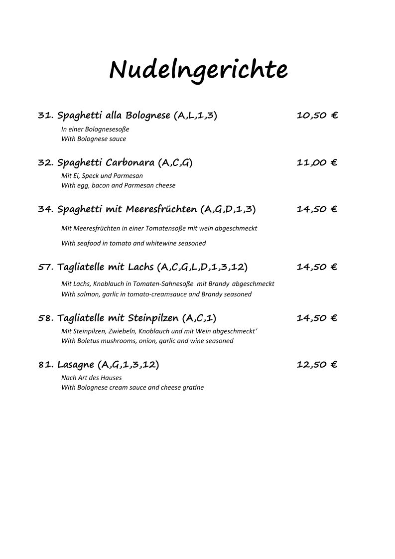 Speisekarte photo 5