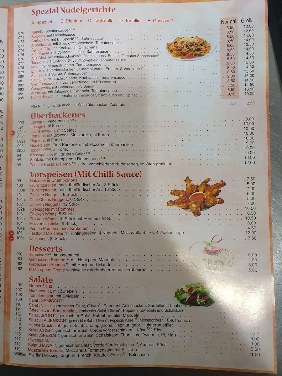 Speisekarte, Pizzaservice Altenmünster
