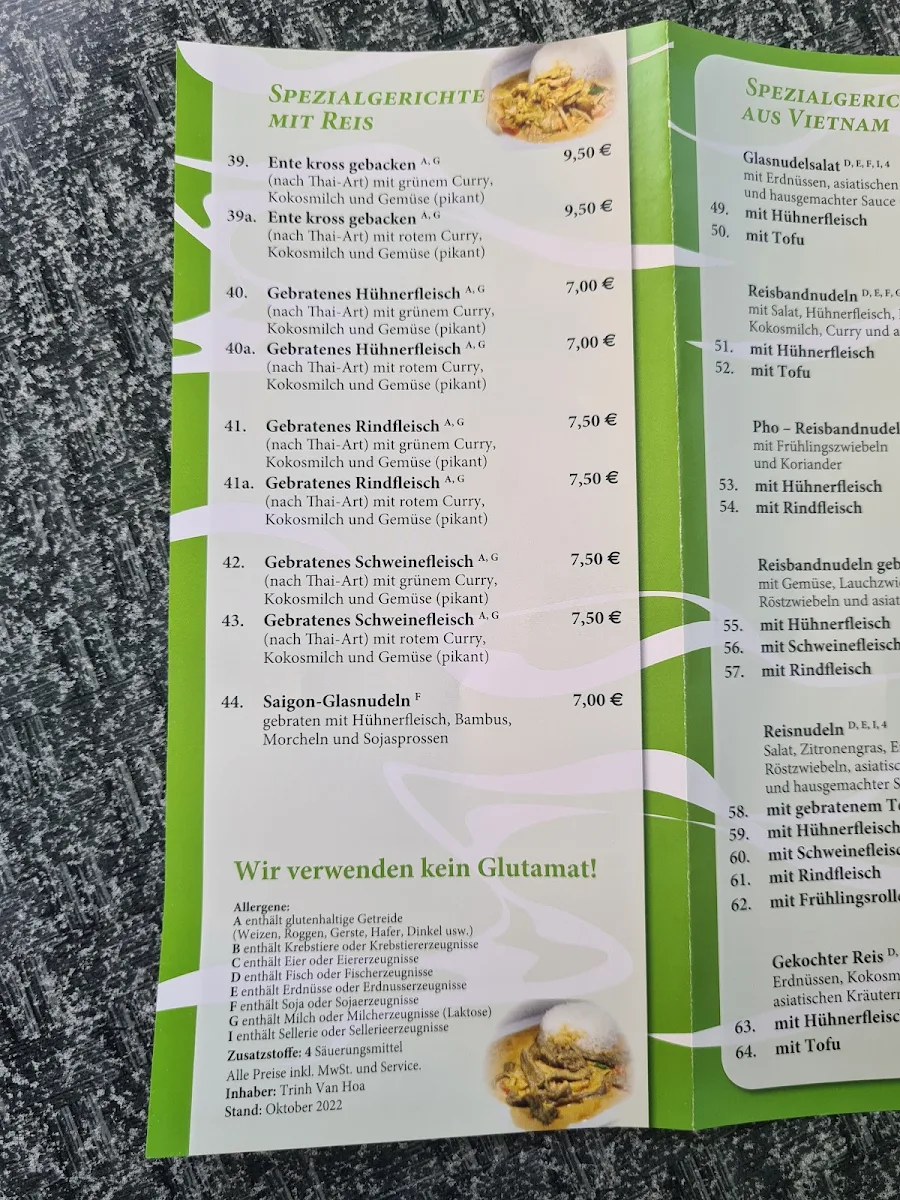 Speisekarte, Asia Snack Dahlem