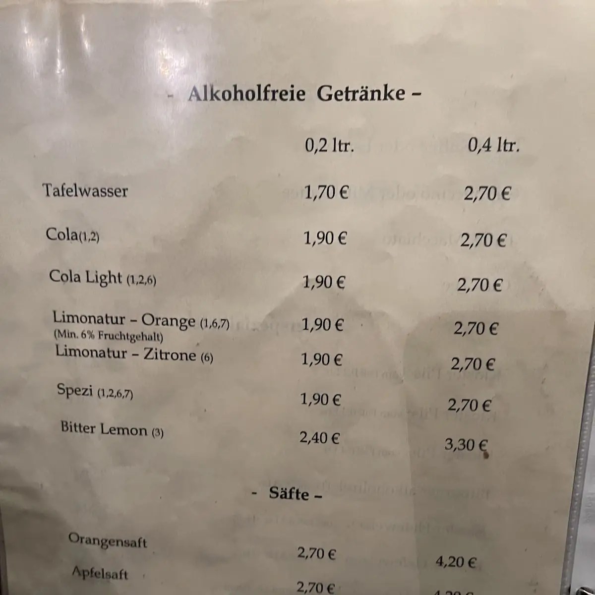 Speisekarte photo 1