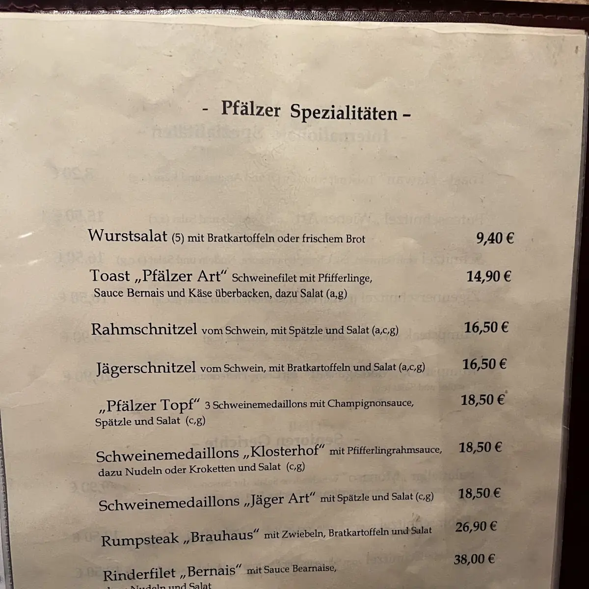 Speisekarte photo 2