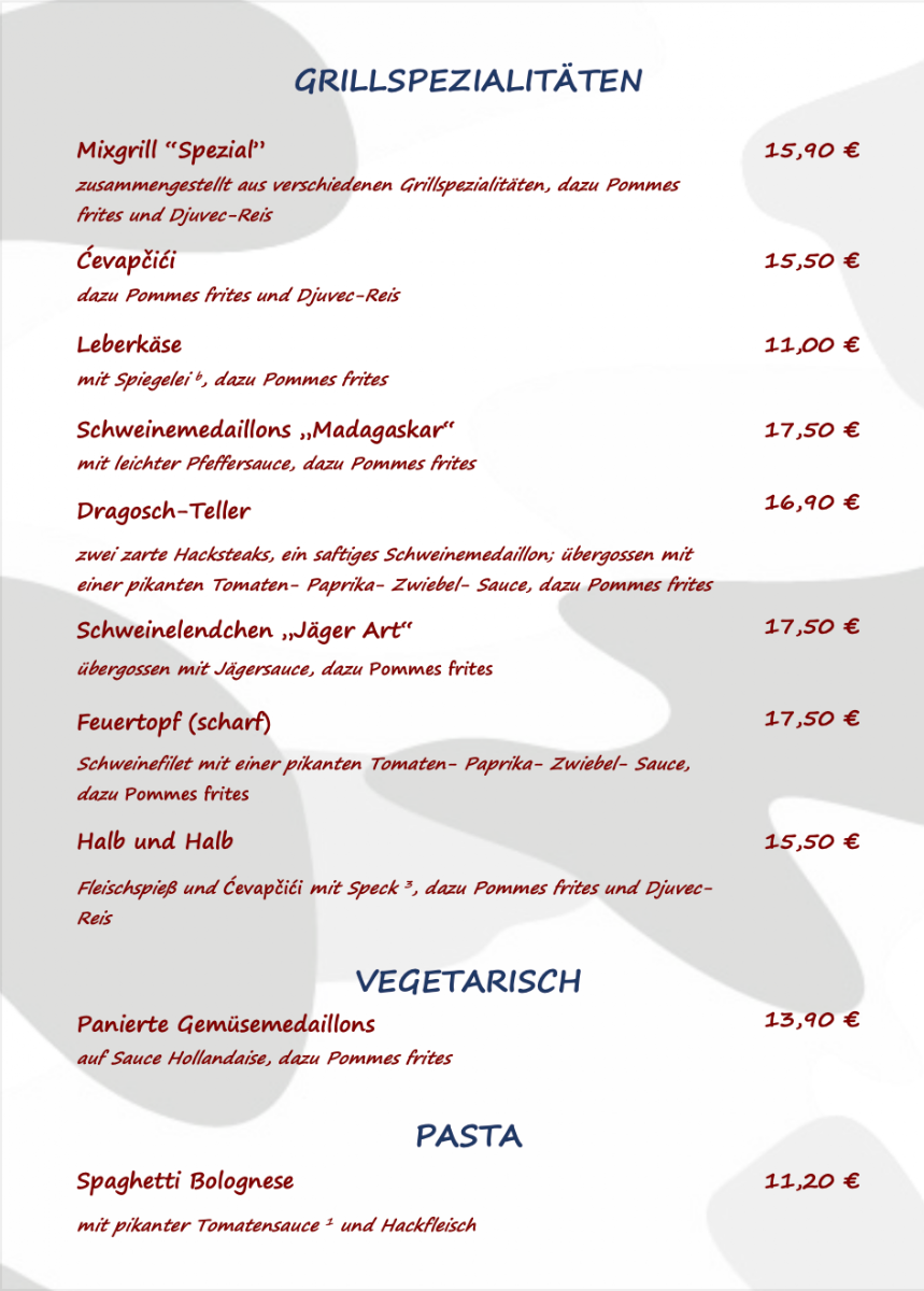 Speisekarte photo 2