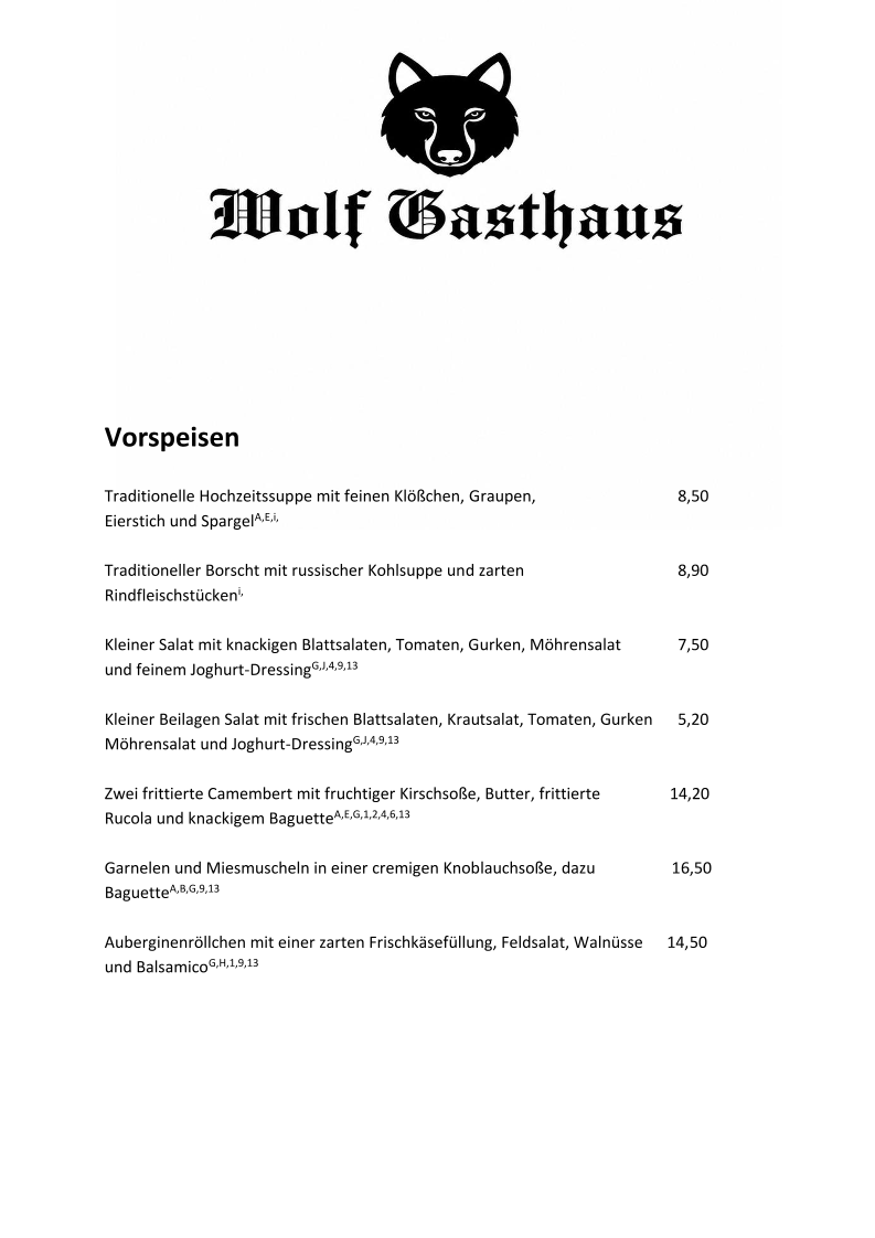 Speisekarte photo 1