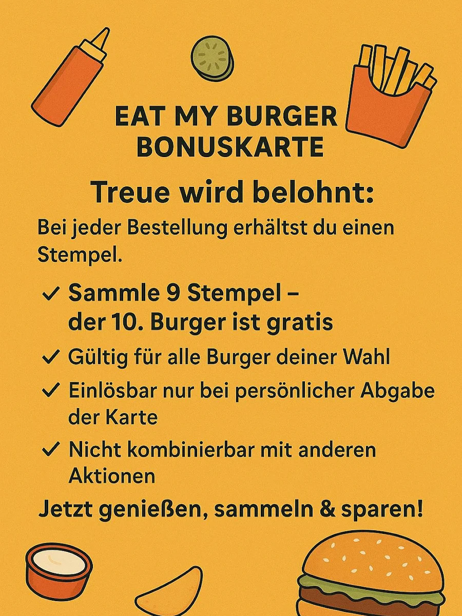 Speisekarte, EAT MY BURGER