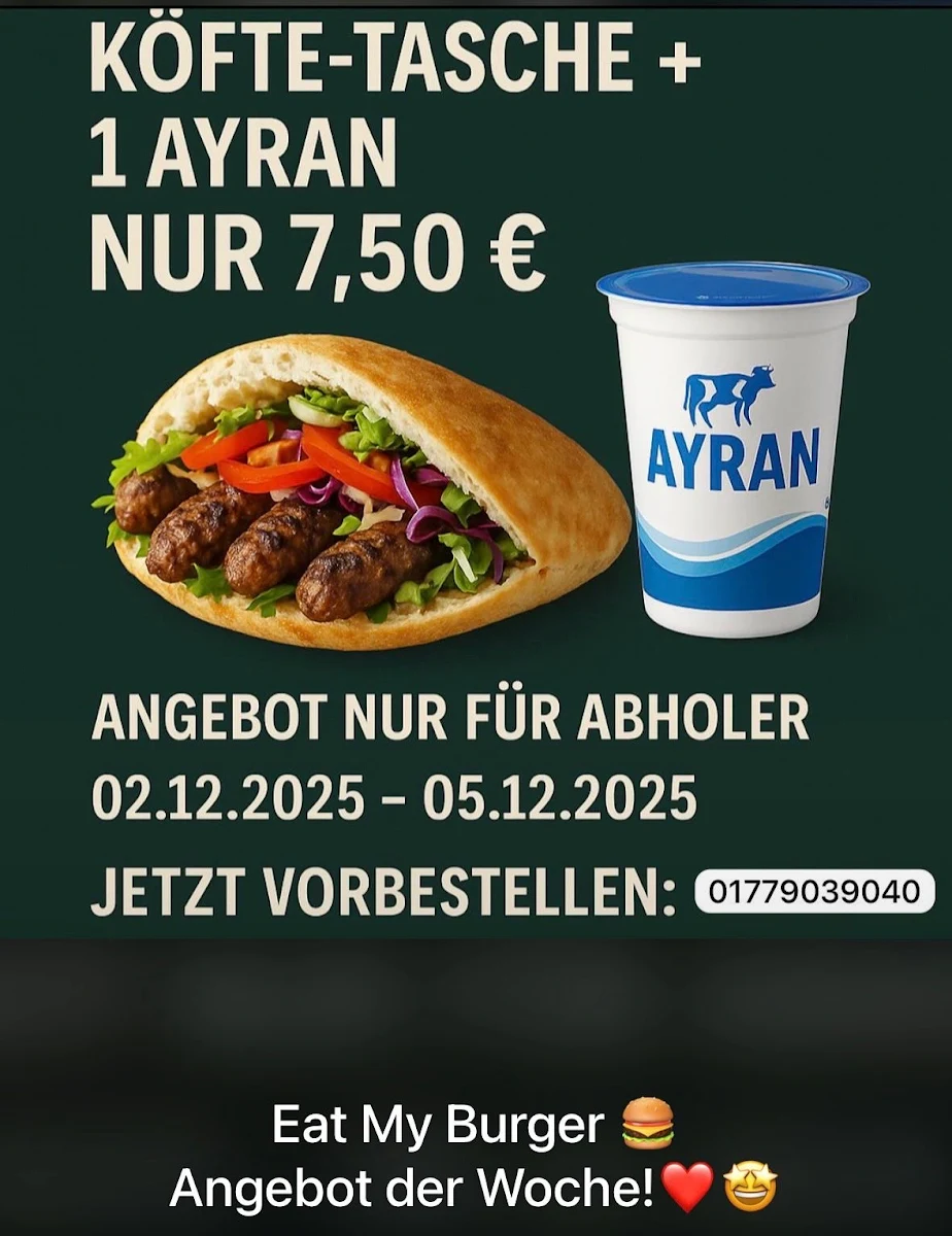 Speisekarte, EAT MY BURGER