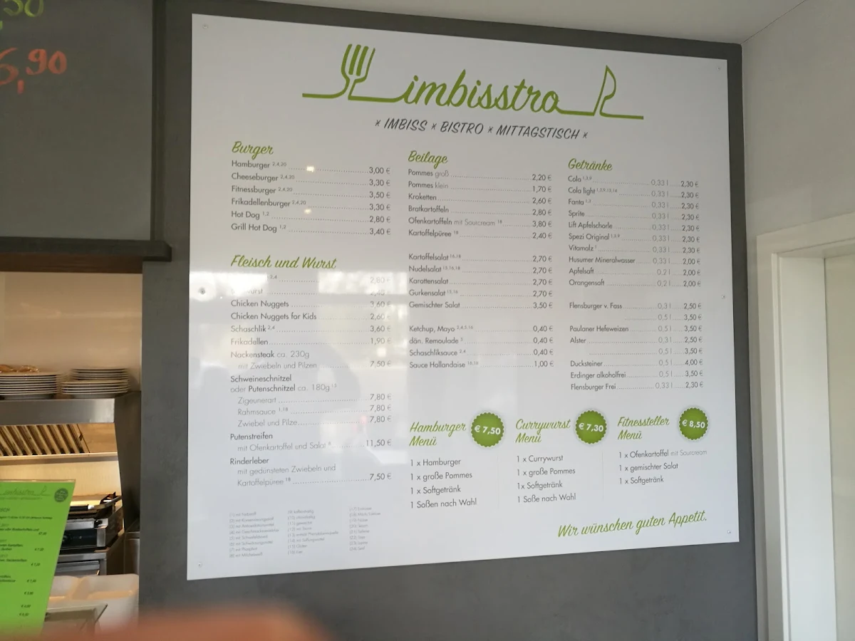 Speisekarte, Imbisstro