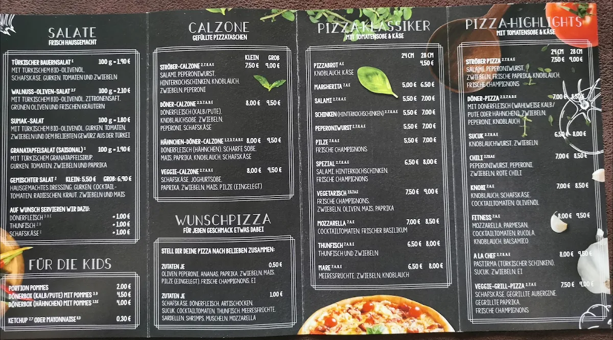 Speisekarte, Strößer Döner & Pizza