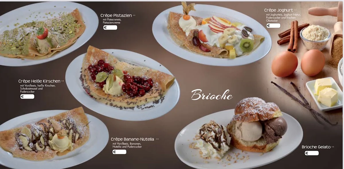 Speisekarte, Eiscafé Rizzardini