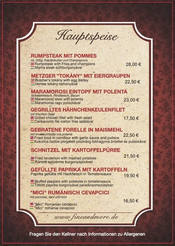 Speisekarte photo 1