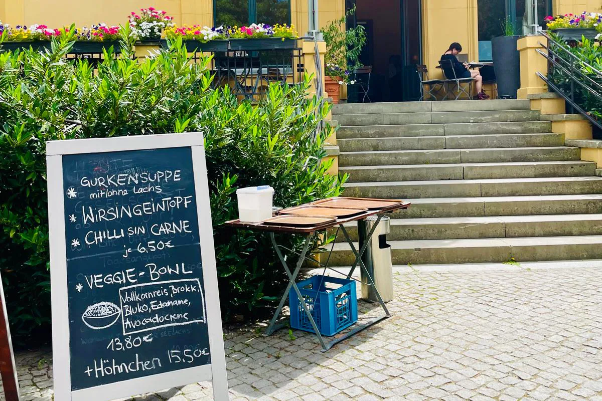 Speisekarte, Café Schwartzsche Villa
