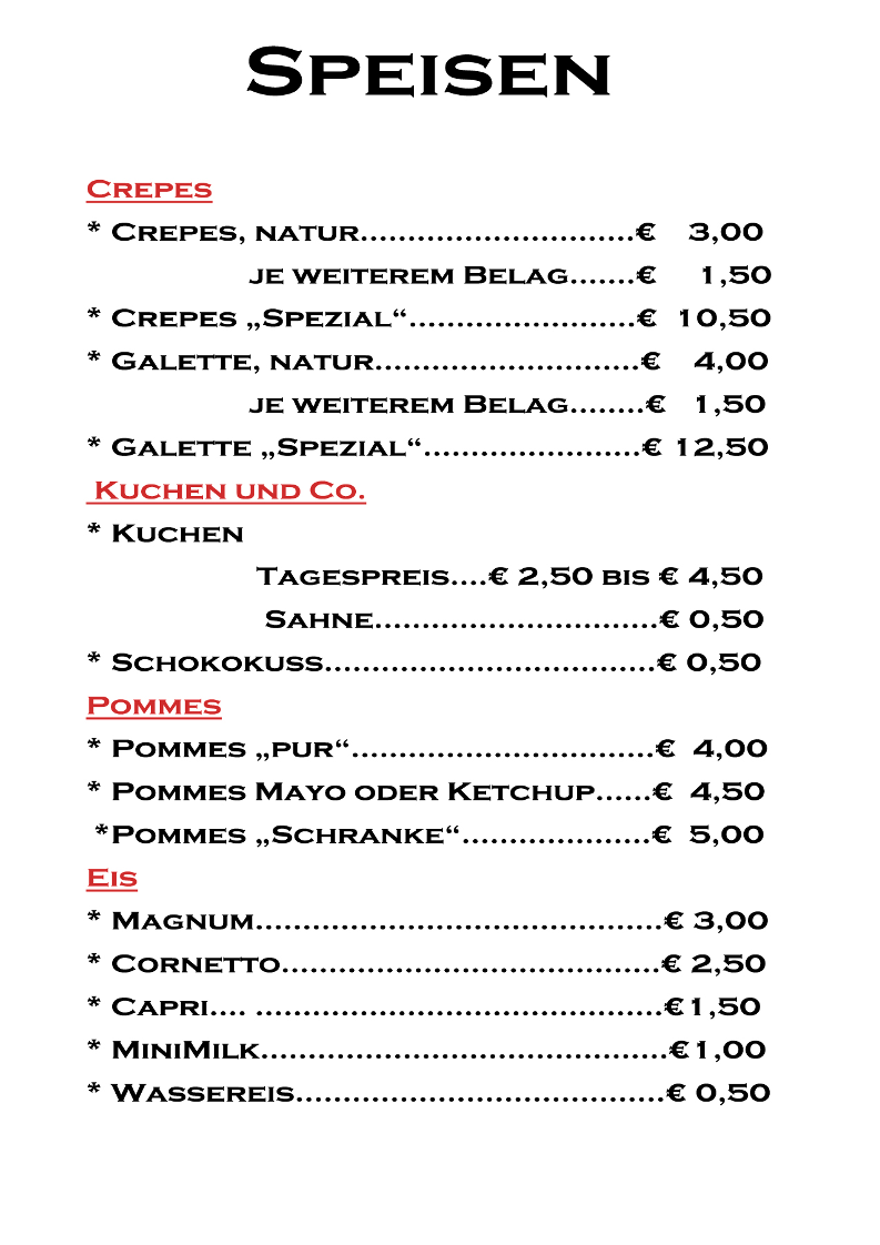 Speisekarte photo 1