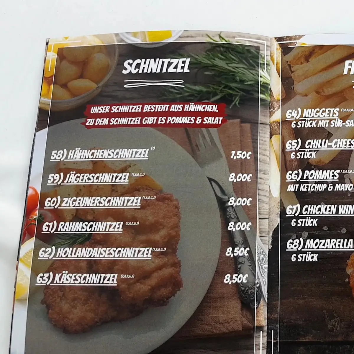 Speisekarte, Grill 67