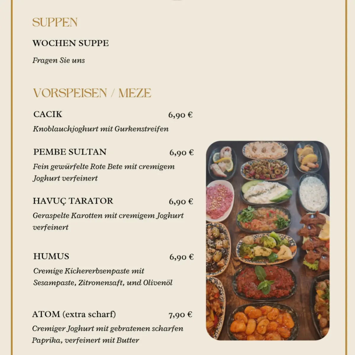 Speisekarte, Lezzet Restaurant Nürnberg