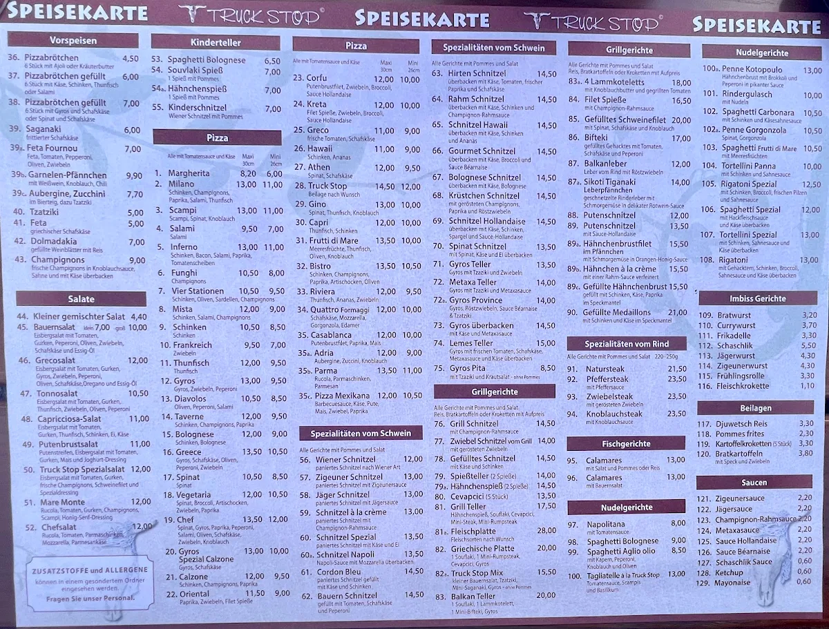 Speisekarte, Truck Stop