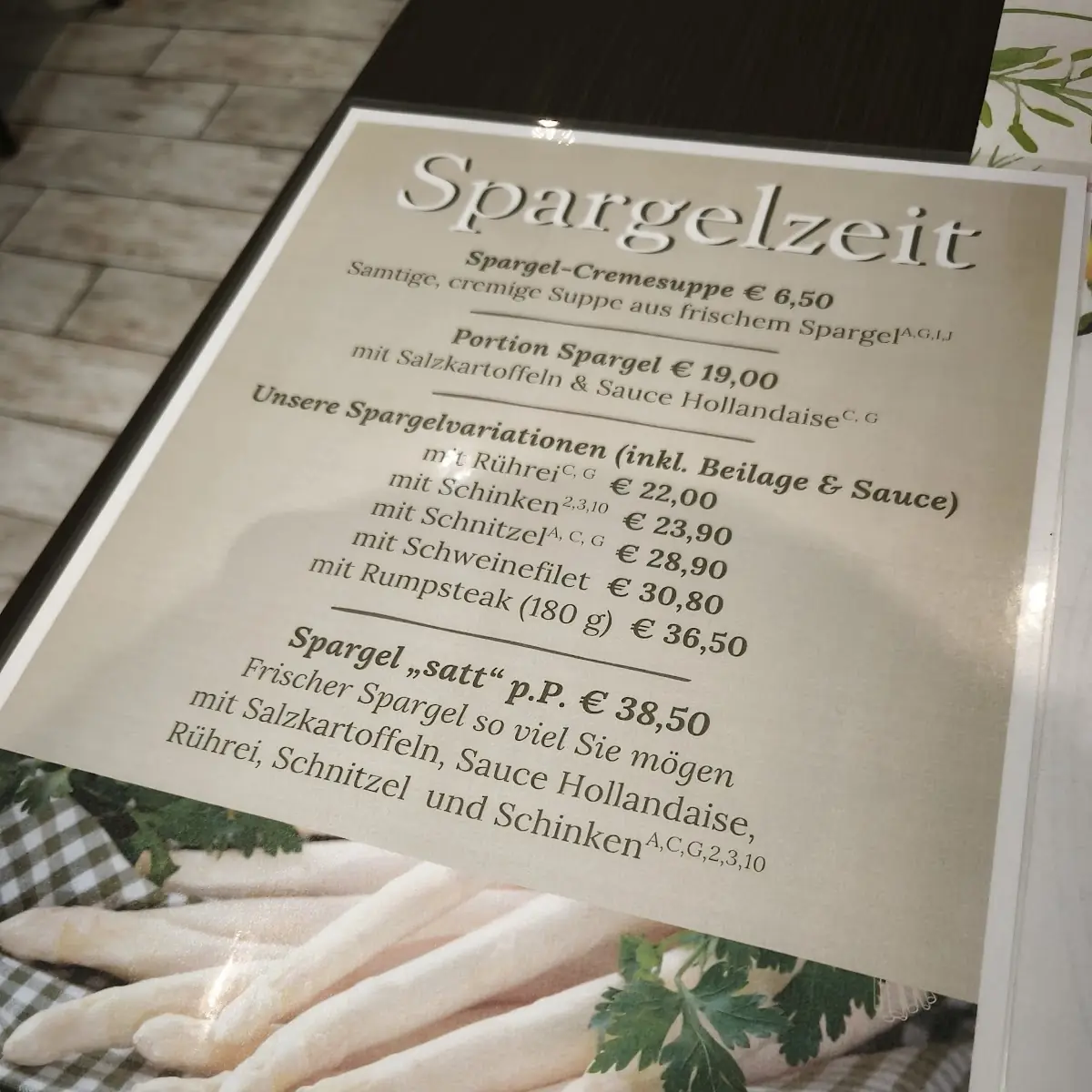 Speisekarte, Steakhaus Hackepeter