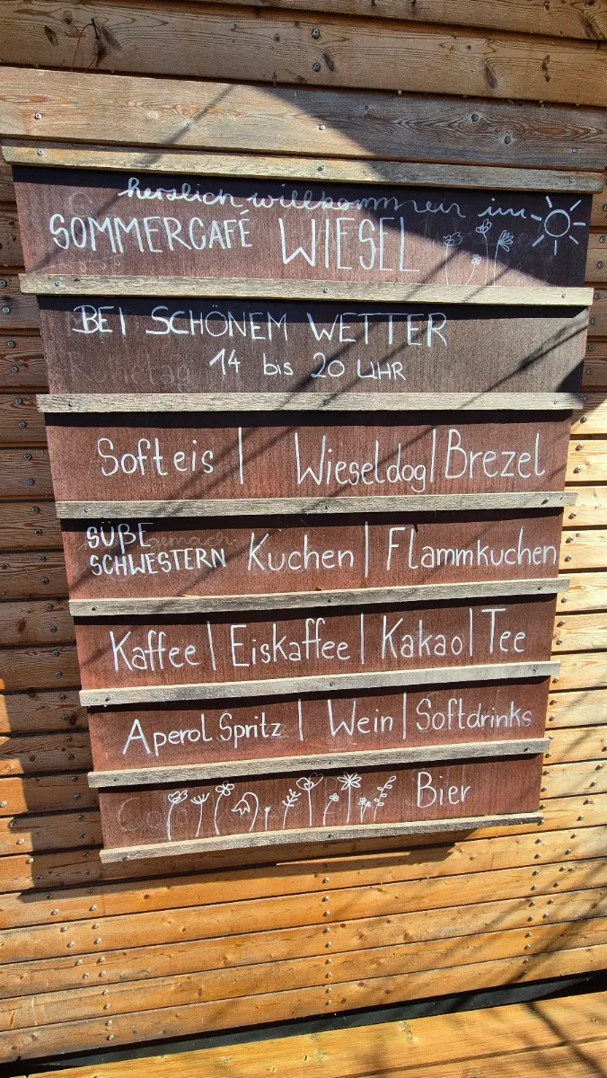 Speisekarte, Sommer-Café Wiesel