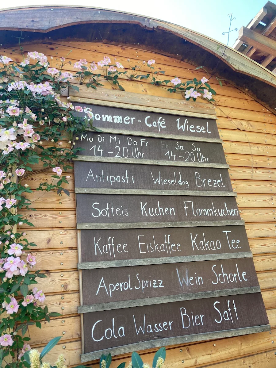 Speisekarte, Sommer-Café Wiesel