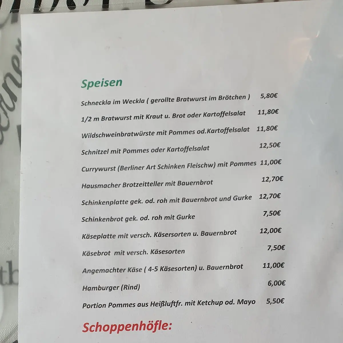 Speisekarte photo 2