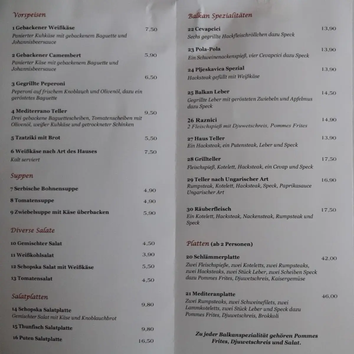 Speisekarte photo 3