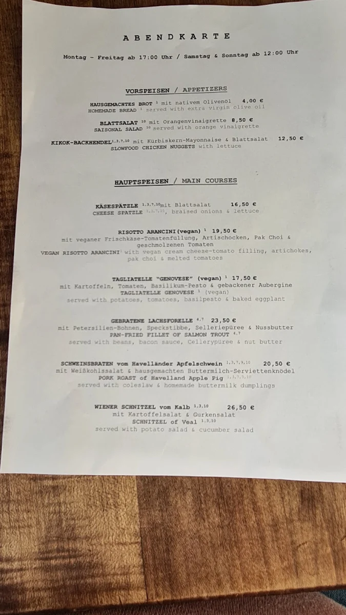 Speisekarte photo 3