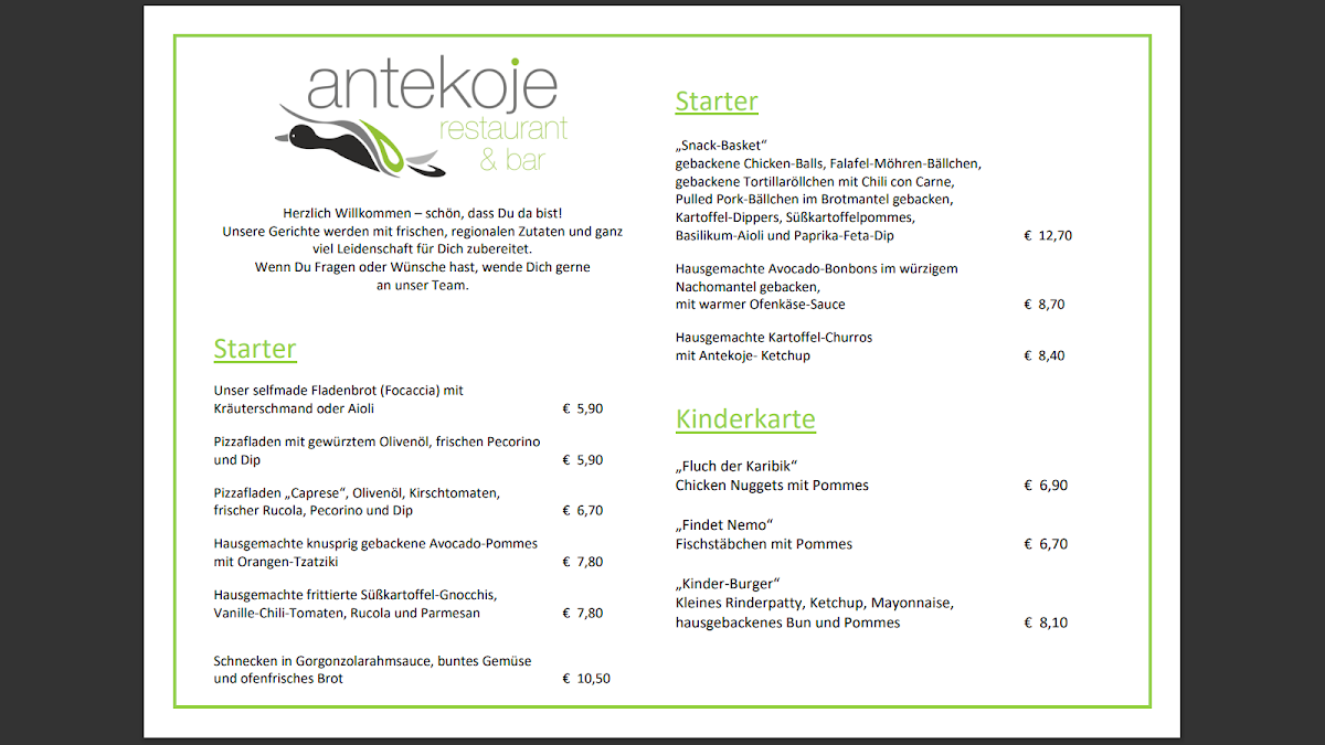 Speisekarte photo 1