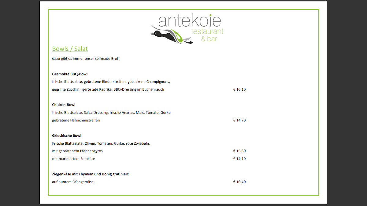 Speisekarte photo 3