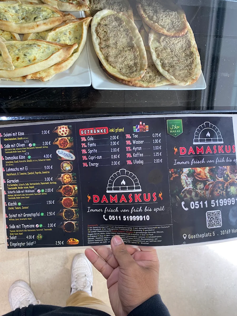 Speisekarte, Damaskus Traditionelle Syrische Spezialitäten