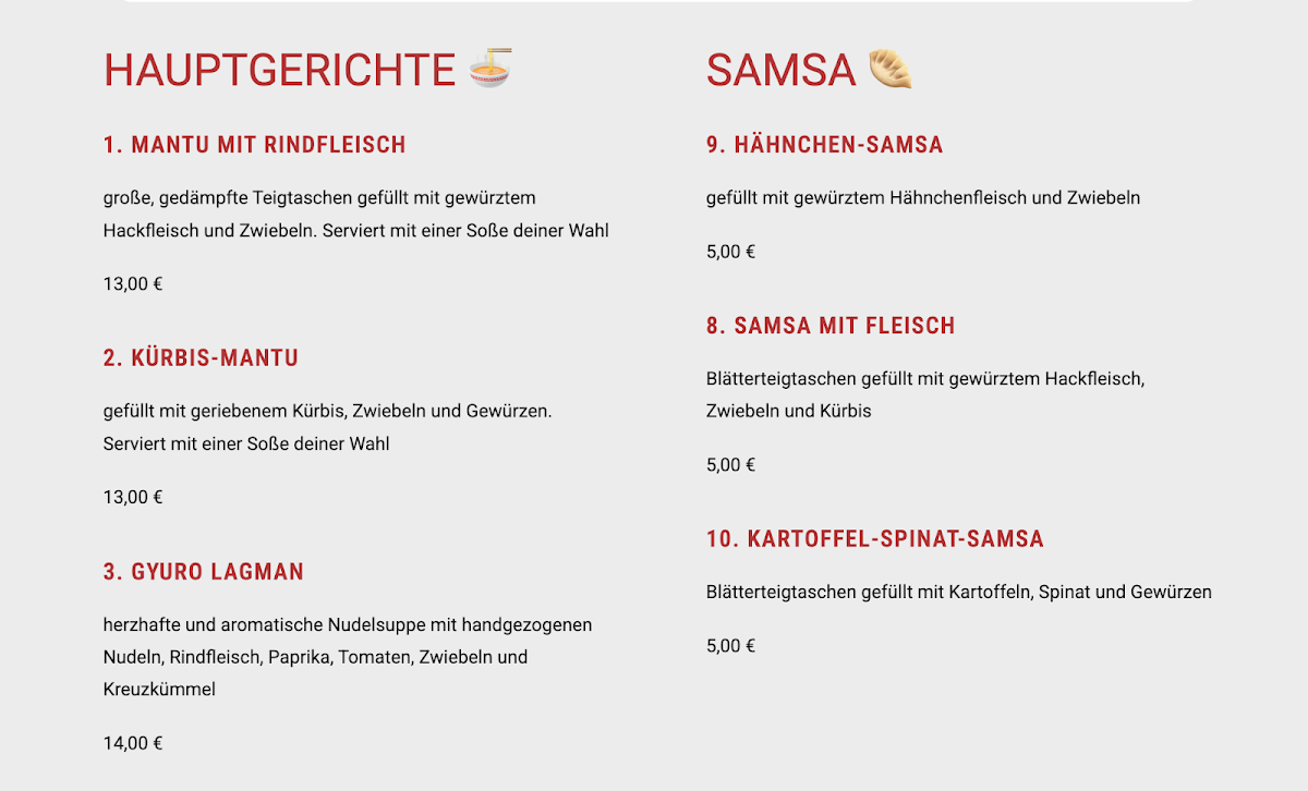 Speisekarte photo 1