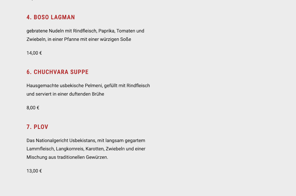 Speisekarte photo 2
