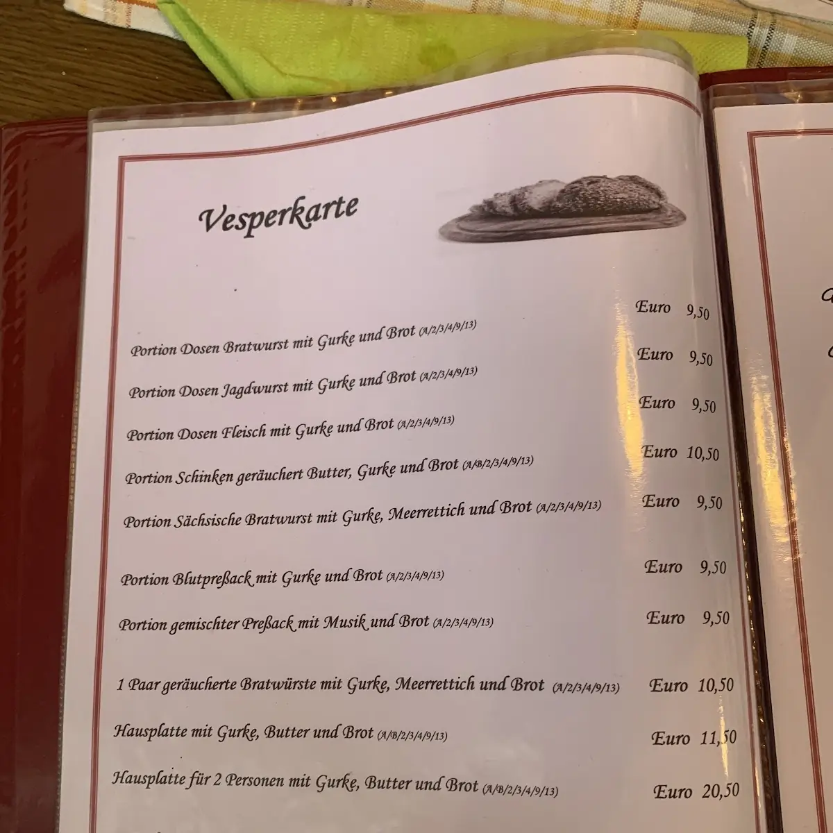 Speisekarte photo 2