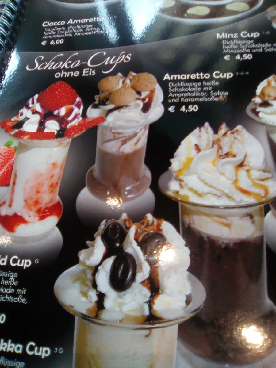 Speisekarte, Eis Café Venezia