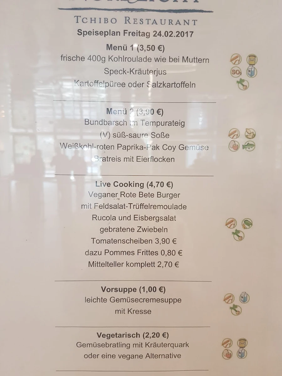 Speisekarte, Tchibo Filiale
