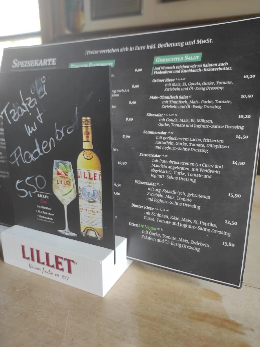 Speisekarte, Gasthaus zum Lambachtal