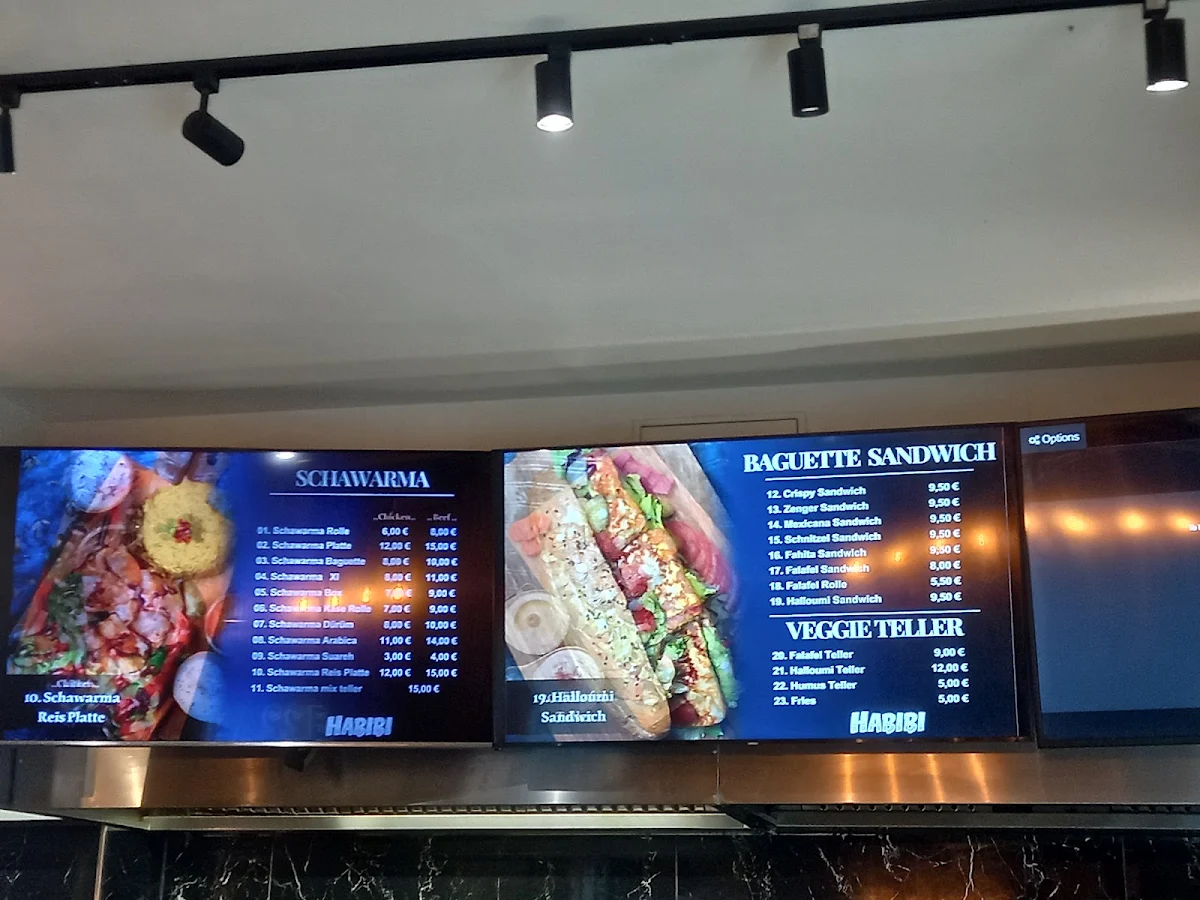 Speisekarte, Habibi Restaurant