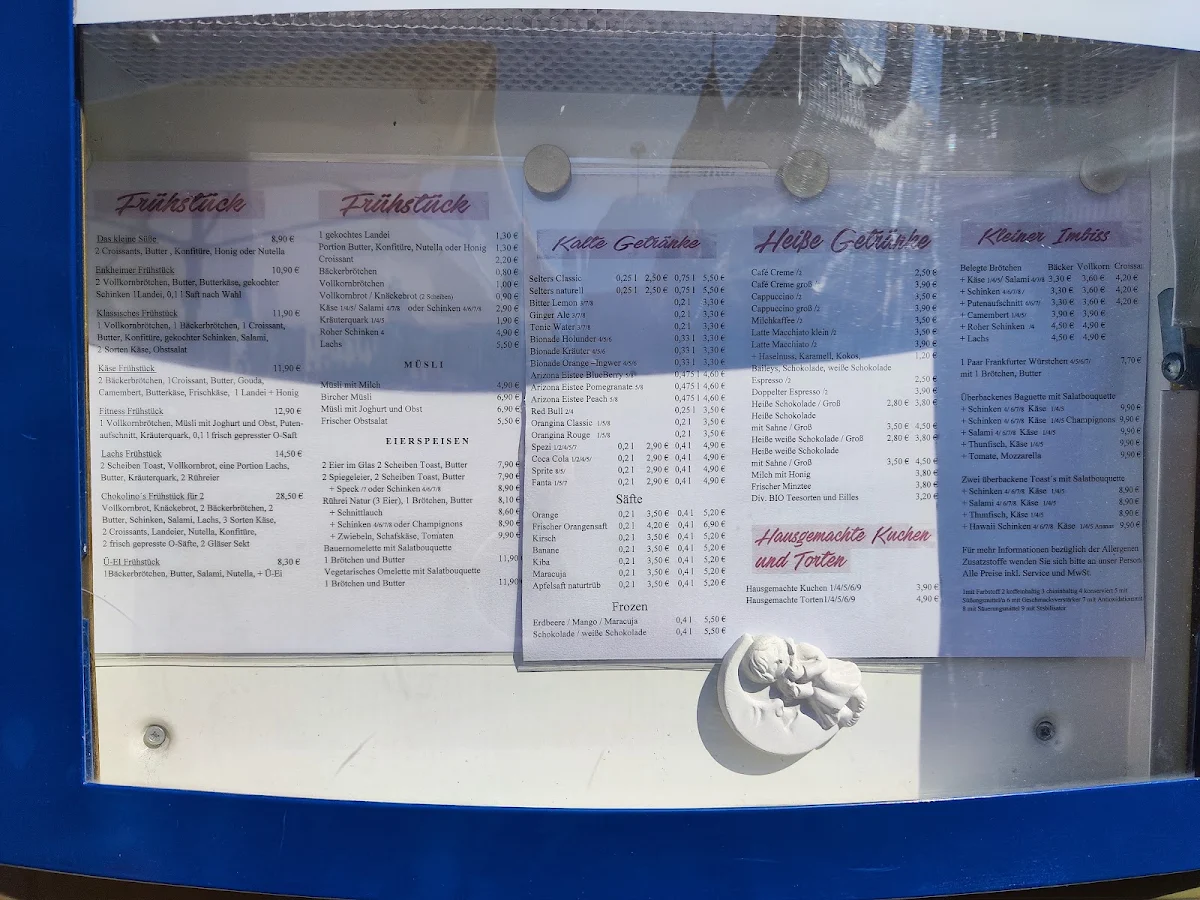 Speisekarte, Café Chokolino Danijel Grbesa