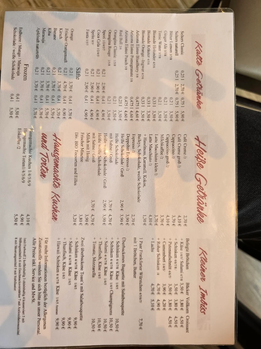 Speisekarte, Café Chokolino Danijel Grbesa
