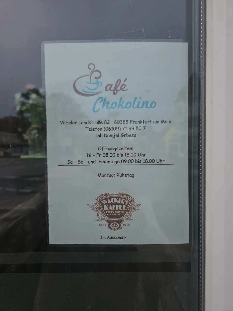 Speisekarte, Café Chokolino Danijel Grbesa