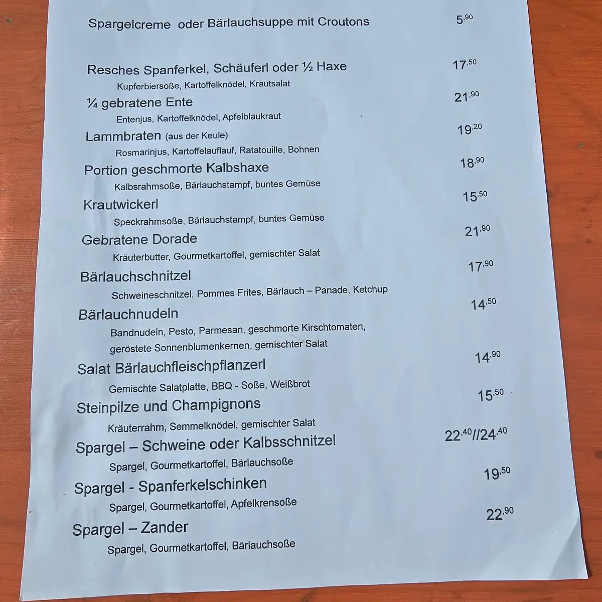 Speisekarte photo 4