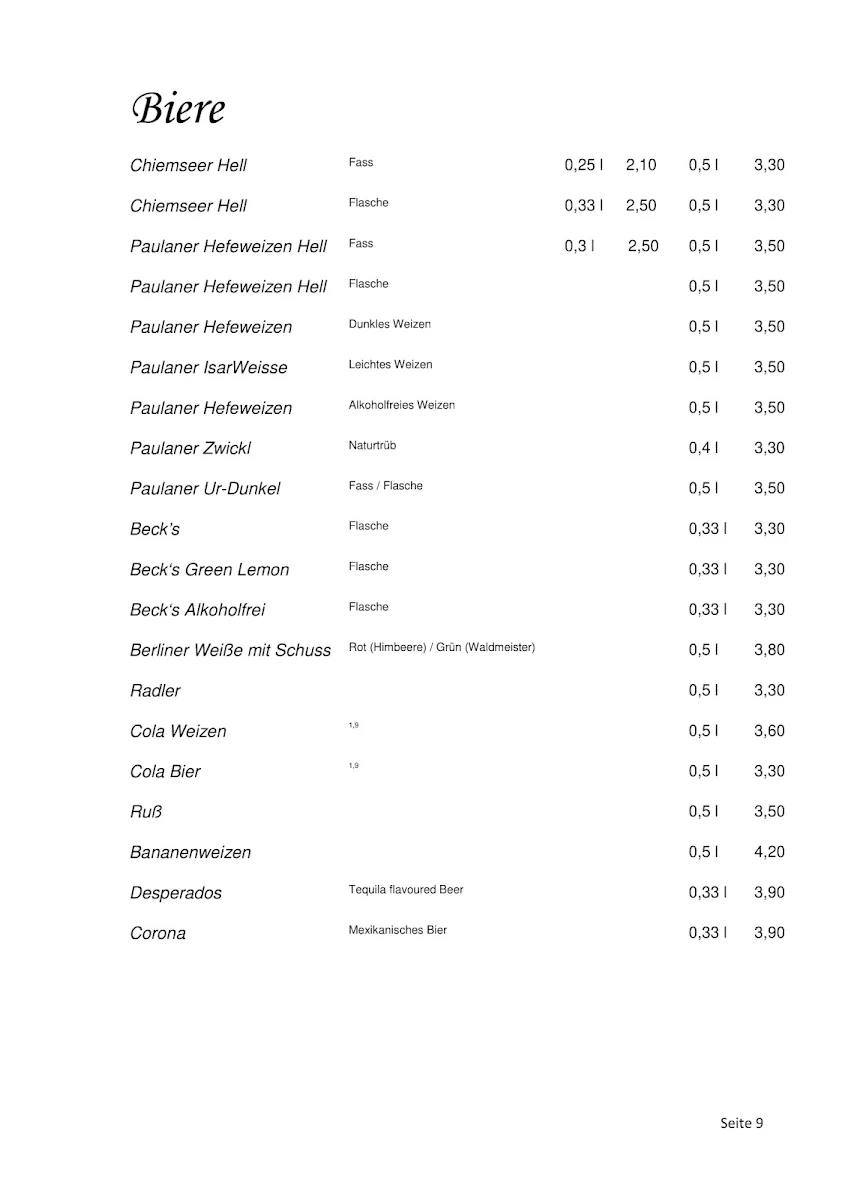 Speisekarte photo 2