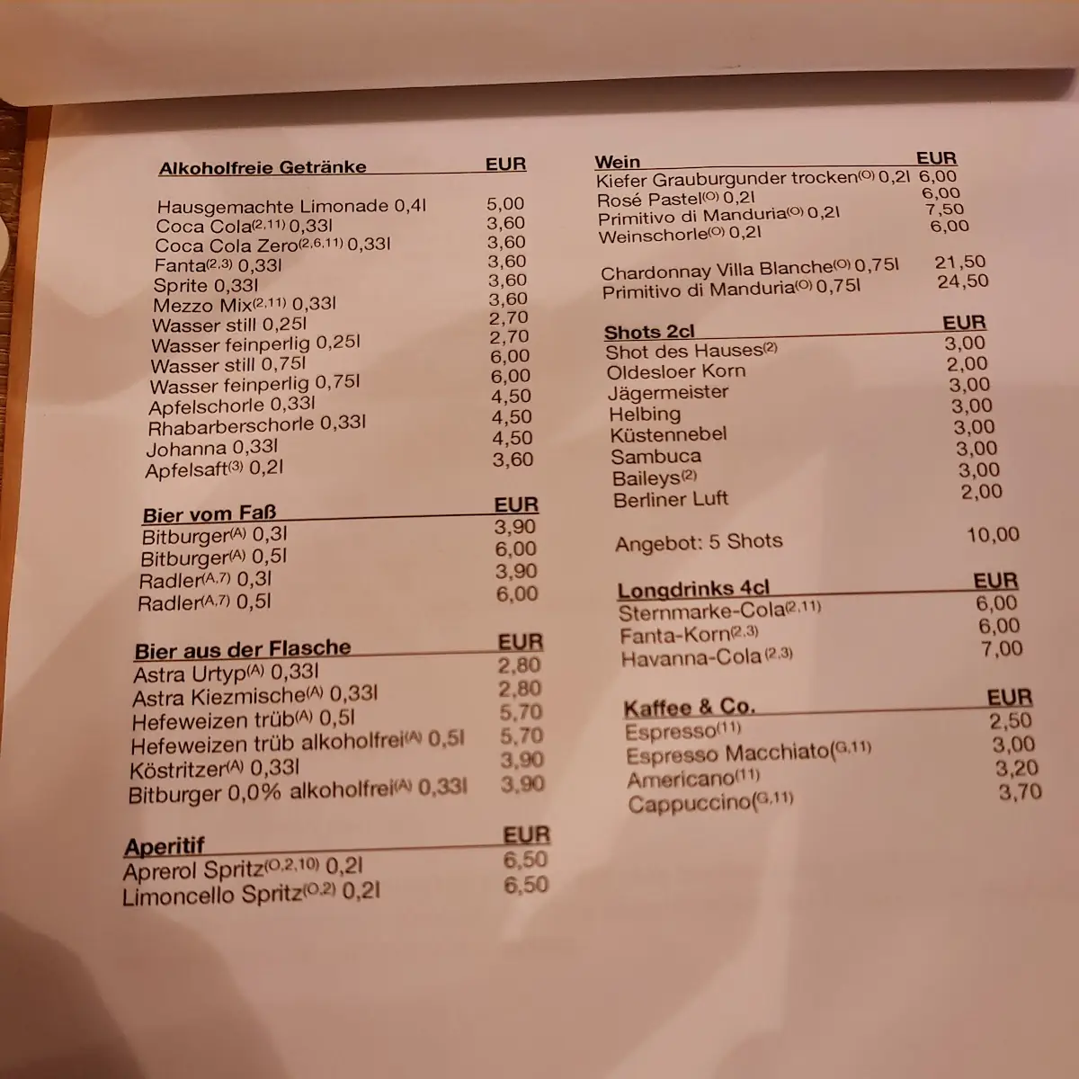 Speisekarte photo 1