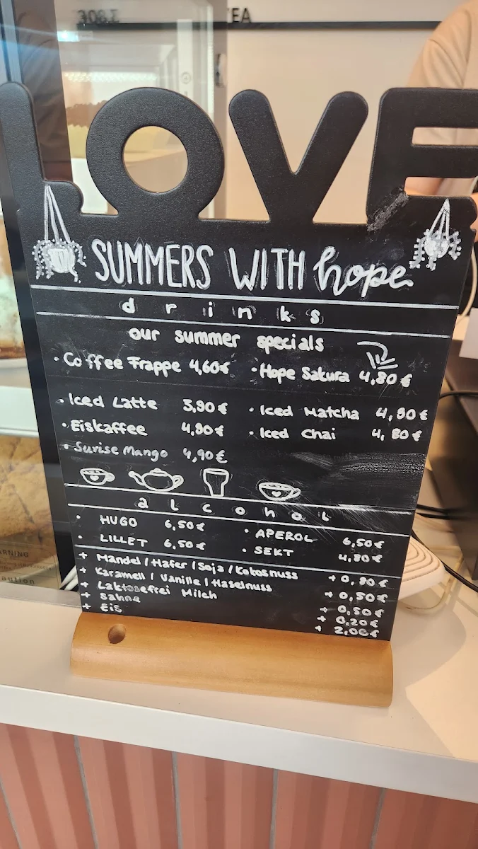 Speisekarte, Hope Café | Konditorei