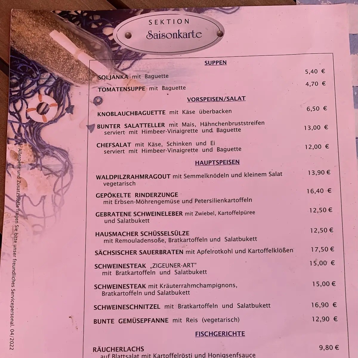 Speisekarte photo 2