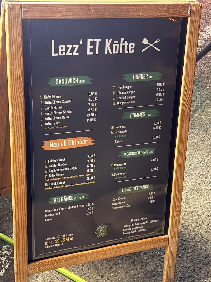 Speisekarte, Lezz ET Köfte
